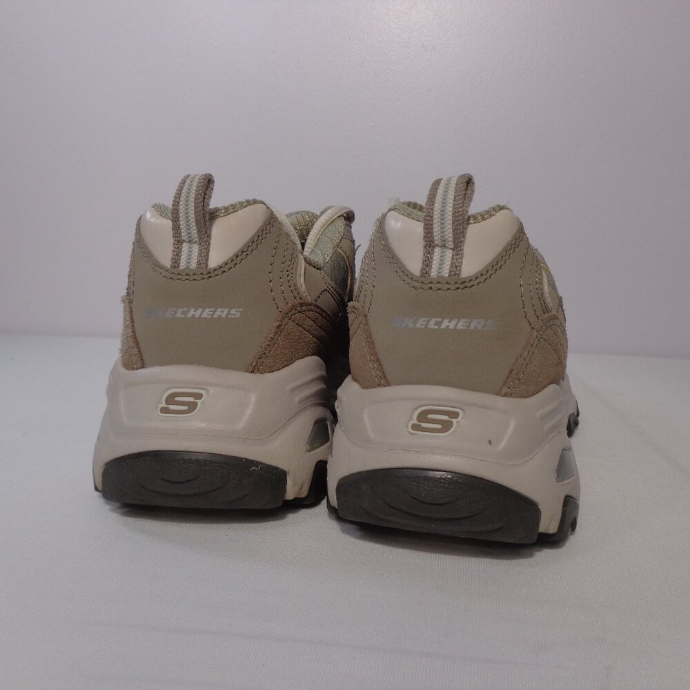 Skechers D'Lites Air-Cooled Memory Foam Leather Beige Sneakers Women's Size 10 - Picture 6 of 7
